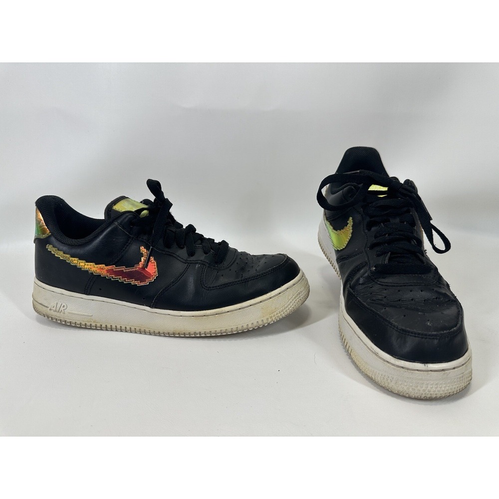 Nike Air Force 1 Low Iridescent Pixel Black Shoes Sneakers Men's 8.5 CV1699-002